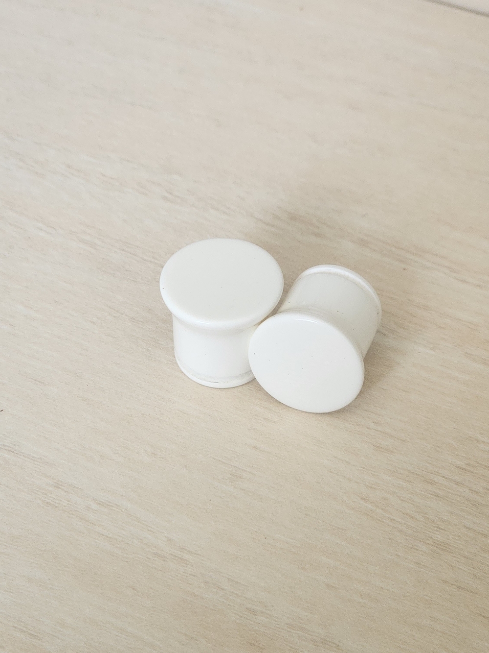 7/16 White Acrylic Plug Pair — Single Flared Ear Gauges